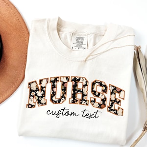 Nurse Comfort Colors® Halloween Shirt, Halloween Nurse Shirt, Spooky Nurse, Fall Nurse Crewneck, Ghost Nurse Tshirt, Halloween Nursing Tee