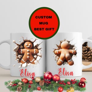 Custom funny  Christmas Mug - Personalized gingerbread , Cute Holiday Mug, Christmas gift idea, Secret Santa mug, Xmas mug, Xmas best mug