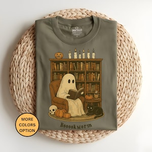 Ttshirt de livres de lecture fantôme rétro, Halloween fantôme bibliothécaire, sweat-shirt enseignant Halloween, chemise Halloween, cadeau enseignant, chemise rat de bibliothèque