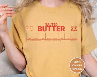 おもしろバターTシャツ、ベイカーグルメギフト、ベラキャンバスTシャツ