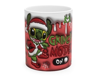 Stitch Christmas Mug, Anime Cartoon Tumbler