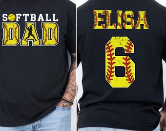 Softball Dad Shirt, Custom Name & Number, Father's Day Gift