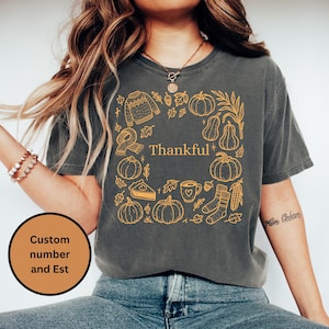 Thankful Shirt Comfort Colors®, Thanksgiving Sweatshirt, Cute Fall Crewneck, Fall Shirt, Religious Gift Idea, Retro Fall Season, Autumn Tees