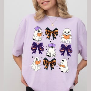 Comfort Colors® Ghost Reading Books Shirt, Bookish Halloween Shirt, Teacher Librarian Halloween Gift, Halloween Book Lover, Halloween School
