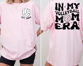 Gepersonaliseerde volleybal moeder comfort kleuren T-shirt, Game Day T-shirt