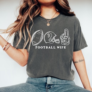 Customizable Football Coach Wife Shirt, Comfort Colors, Cute Tshirt Gameday Tee Trendy Football Season T Shirt, Coach, Back To School
