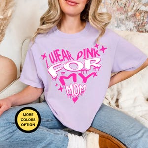 Custom Breast Cancer awareness month Comfort Colors® shirt, Personalized I wear pink for breast cancer shirt, Boho floral pink ribbon tshirt