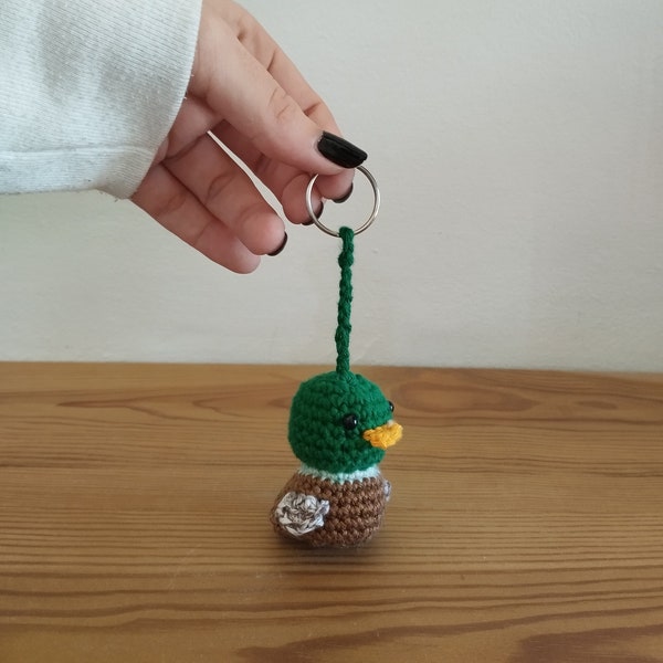 Porte clés canard colvert au crochet