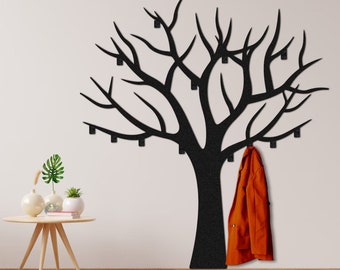 Tree Coat Rack Wall Mounted / Clothes Hanger / Key Rack / Coat Hooks / Hat Hanger / Decorative Metal Hanger / Wall Decor Clothes Rack