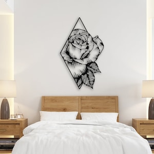 Rose Flower Metal Wall Art / Rose Metal Wall Decor / Floral Home Decor / Flower Artwork / Decor For Home / Gift for Flower Lover