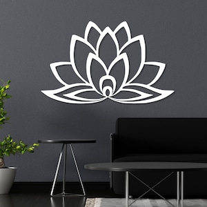 Arte da parete in metallo con fiore di loto/design floreale per la casa/decorazione per il cortile/insegna del loto/regalo di inaugurazione della casa/regalo per l&#39;anniversario