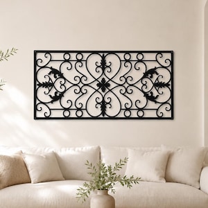 Ornamental Metal Wall Art, Decorative Scrollwork Panel