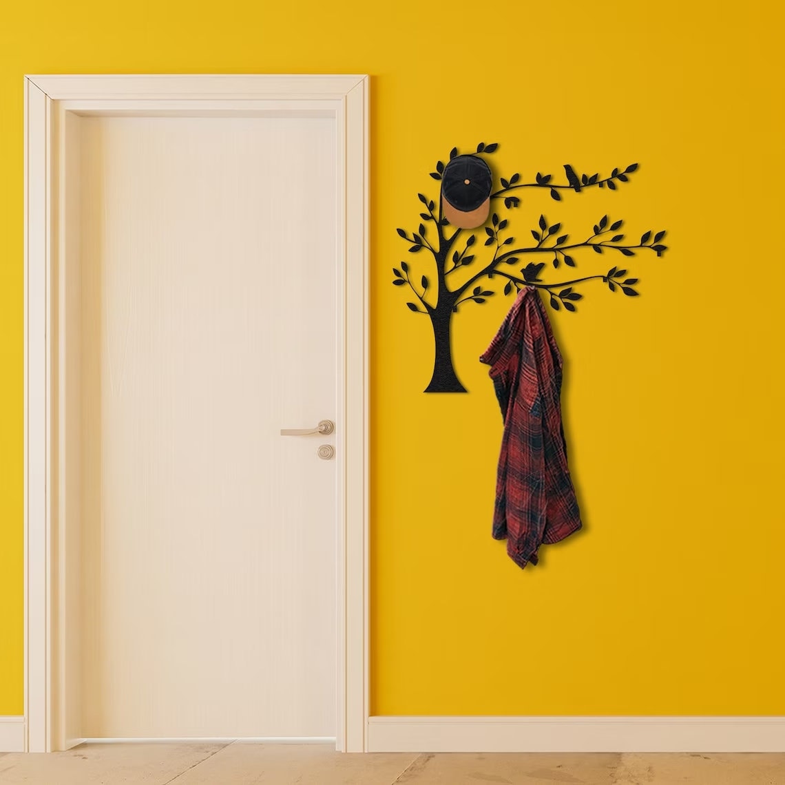 Rack-Coat Wandgarderobe - Platzsparende Mantelhaken In Baumform Aus Holz