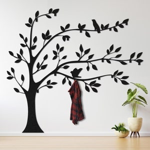 Extra Large Metal Tree Coat Rack / Wall Clothes Hook / Wall Organizer ...