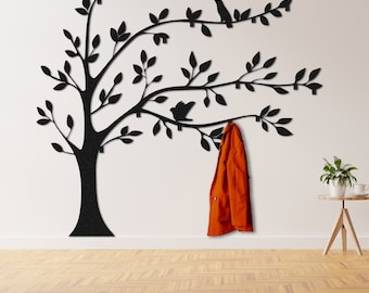 Wall Clothes Hook, Extra Large Metal Tree Coat Rack, Wall Organizer, Key Holder, Metal Hat Rack, Entryway Organizer, Decor Hooks Gift
