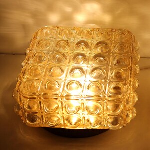 Vintage E.S. Horn Smoked Bubble Glass Flush Mount – Danish 1970s Ceiling or Wall Light