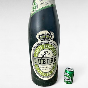 Rare Giant TUBORG “Green” Advertising Bottle (Plastic 80 cm) – Store Display, later coin-bank use