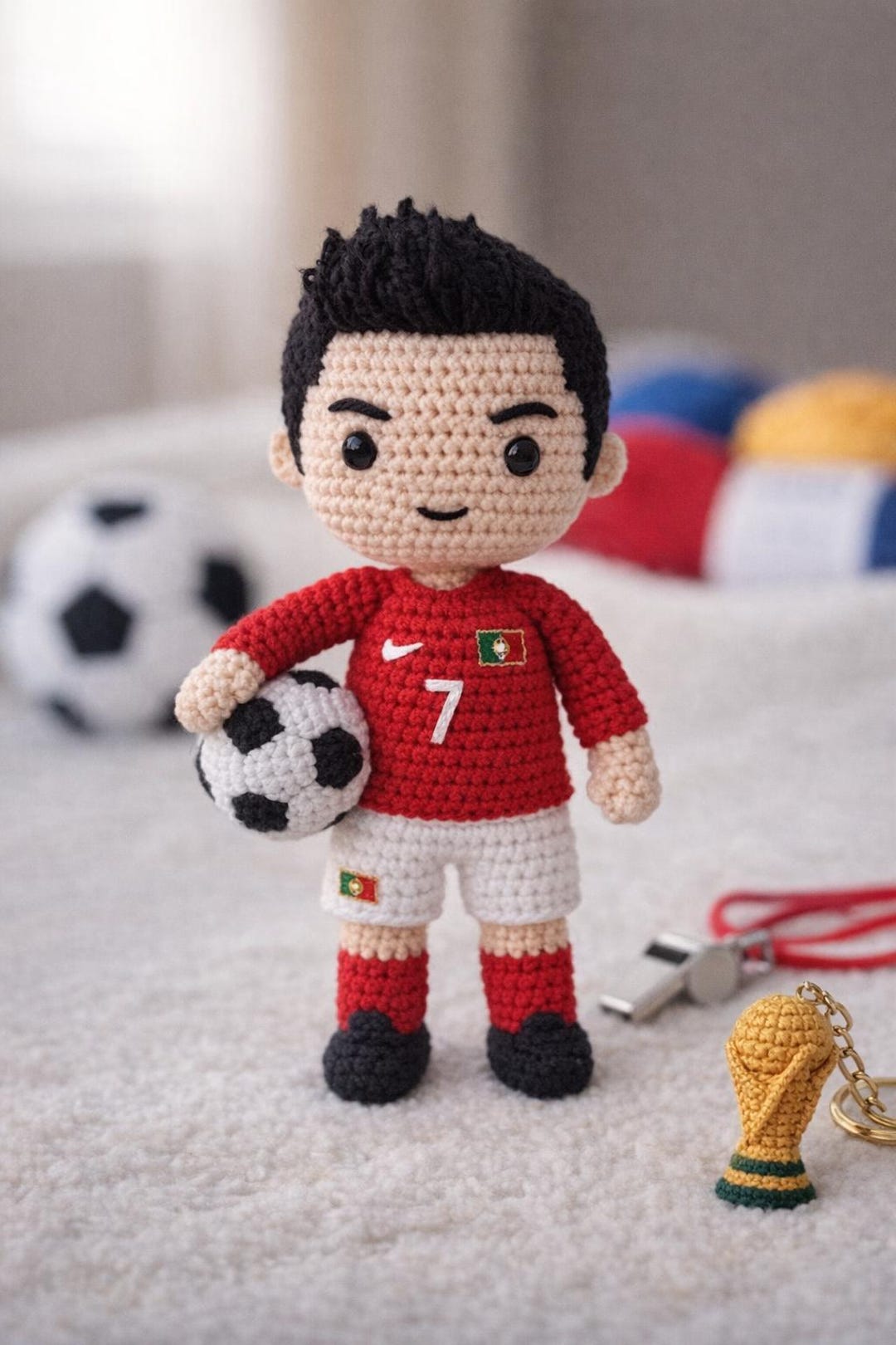 Amigurumi Soccer Player Crochet Pattern , CR7 Inspired Plush Toy PDF - Etsy