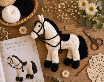 Realistic Crochet Horse Pattern PDF, Amigurumi Horse Tutorial, Advanced Crochet Animal, Horse Plush Pattern, Instant Download
