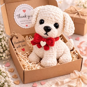 Poodle Crochet Pattern PDF, Amigurumi Puppy Tutorial, DIY Plush Dog Ornament, Crochet Animal easy