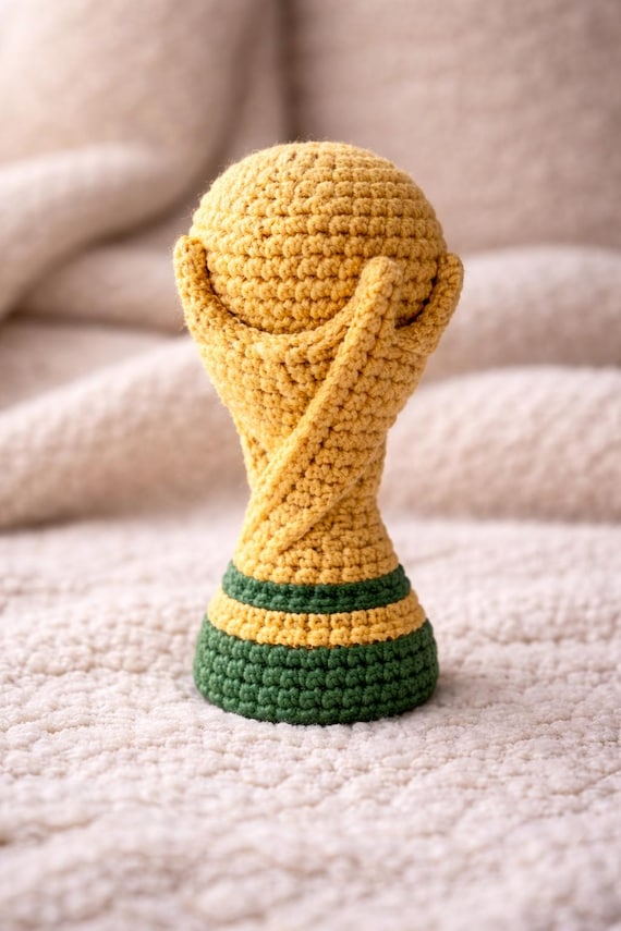 World Cup Trophy Crochet Pattern (PDF), Amigurumi Football Soccer Plush