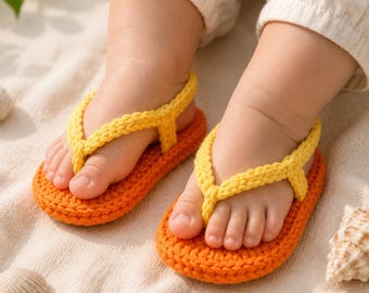 Patrón de crochet para chanclas de bebé (PDF): Tutorial fácil de sandalias para bebé, zapatos de verano para recién nacidos, calzado de bebé bonito y rápido DIY