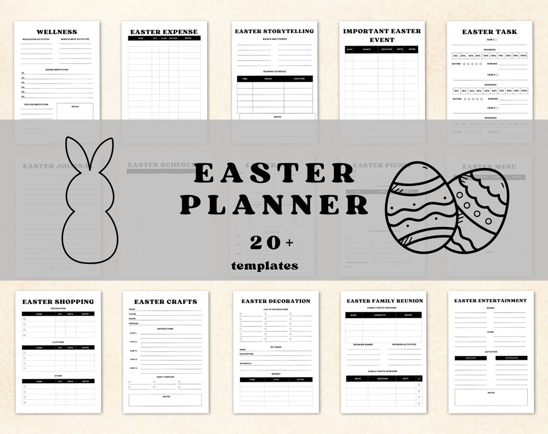 Easter planner, happy easter printable, easter checklist, easter gifts ...