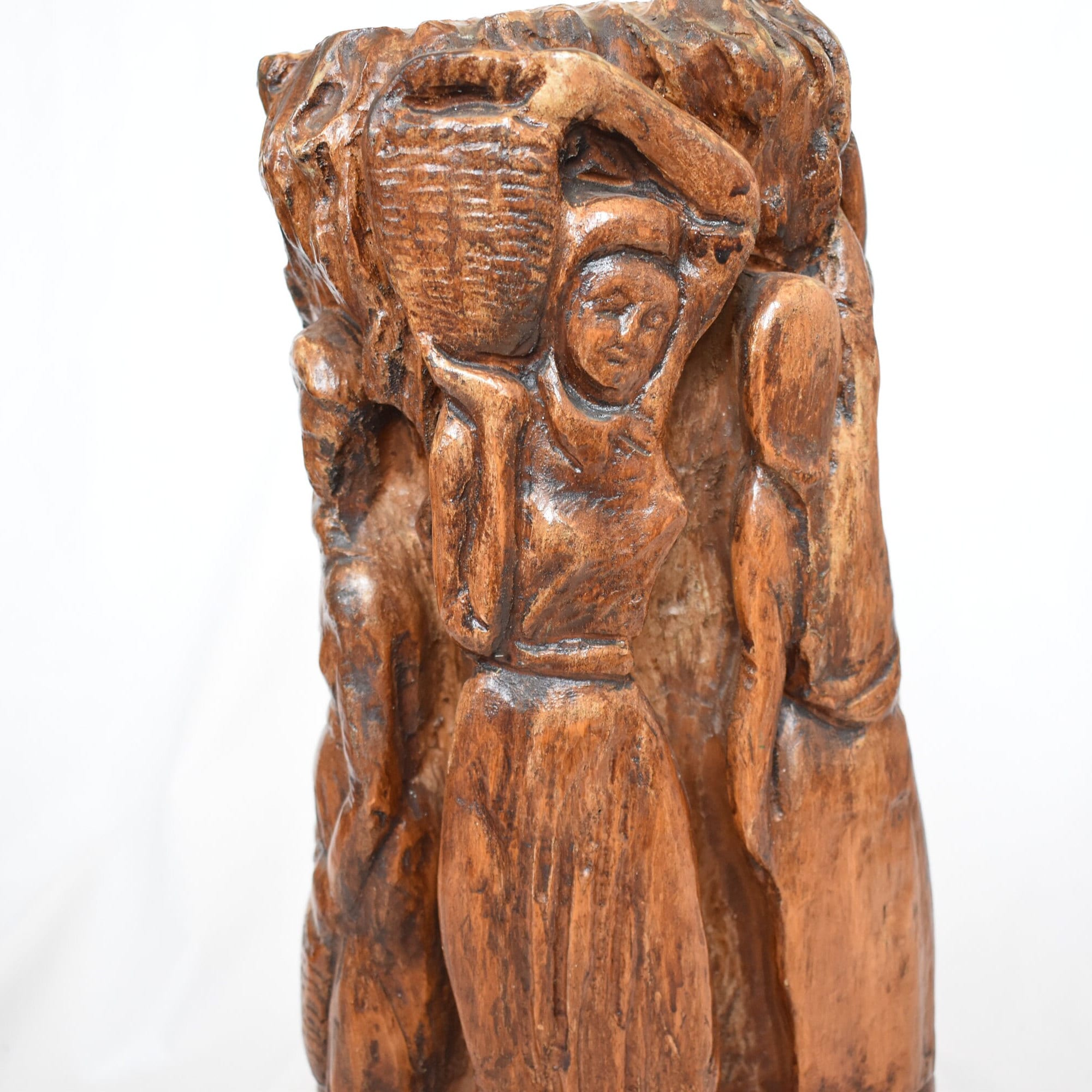 7.8 Antique Wood Carving Wooden Sculpture Artwork Statue Women