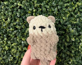 Peluche a forma di lontra all'uncinetto/ Amigurumi/ Peluche fatto a mano/ Lontra/ Animale marino/ Animale di peluche