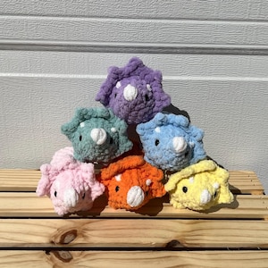 Crochet Triceratops Plush| Amigurumi | Handmade Plushie | Dinosaur | cute | Stuffed Animal