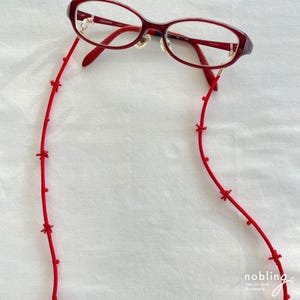 Red fabric jewelry. Accessories for Women glasses cord.Eyeglasses cord Sunglasses Lanyard  Glasses Necklace Handmade Gift Eyewear Strap