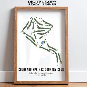 Colorado Springs Country Club druckbare Golf Platz Karte, benutzerdefinierte Golf Platz Druck, Digitale Golfplätze Karten Drucke, Golf Liebhaber Geschenk