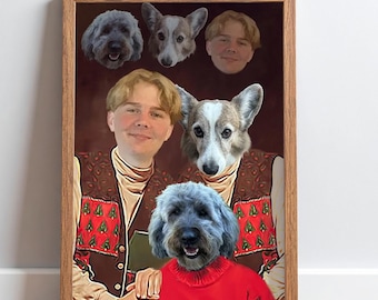 Custom Family Photograph, Olan Mills, Vintage Olan Mills Portrait, 70&#39;s 80&#39;s Poster, Laser 80s Poster, Pet Portrait