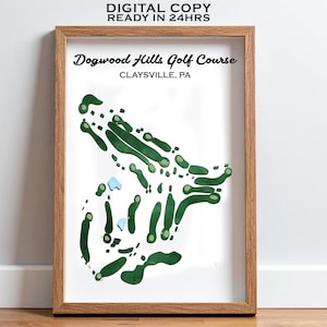 Any Custom Watercolor Golf Course Prints, Golf Course Map Illustration, Unique Golf Present, Golf Gifts for Men, Retirement Golf Memorabilia