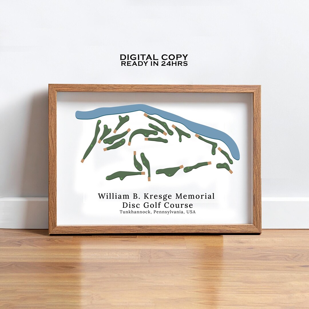 Any Custom Disc Golf Course Map Print Digital, William B Kresge ...