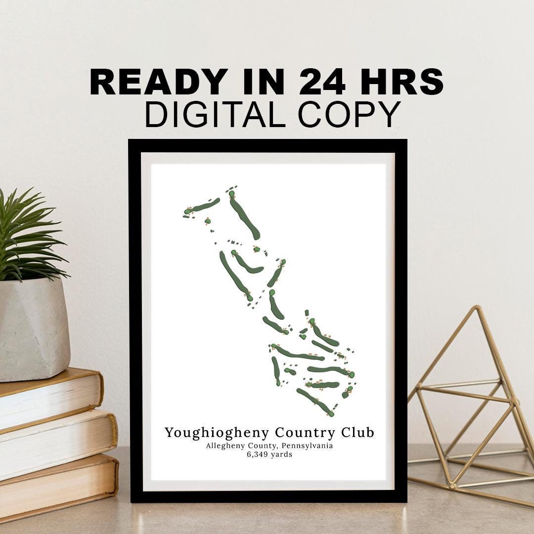 Youghiogheny Country Club Map, Custom Print of Golf Course, Custom Golf ...