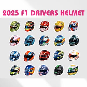 2025 F1 Fahrer Helmaufkleber | Formel-1-Fahrerhelme | 2025 Saison F1 Fahrer F1 Digitale Aufkleber | F1 Fan Geschenke | Druckbare Sticker