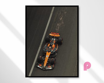 Póster del McLaren OP81, póster de Oscar Piastri de Fórmula 1 para pared, póster de carreras de McLaren F1, impresión digital de F1, descarga instantánea.