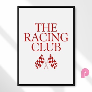 The Racing Club F1 Poster | Formula 1 Poster Wall Art Print | Aesthetic F1 Wall Decor | Racing Poster | F1 Digital Print | Instant Download