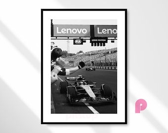 Lando Race Car Black & White F1 Poster, McLaren Formula 1 Poster Wall Art, F1 Wall Decor, F1 Car Poster, F1 Digital Print, Digital Download