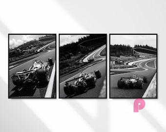 F1 Black & White Set Poster, Formula 1 Poster Wall Art Print, Aesthetic F1 Wall Decor, Racing Poster, F1 Digital Print, Digital Download