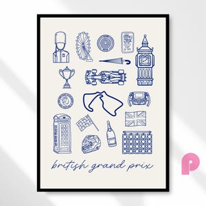 Poster del Gran Premio di Gran Bretagna di F1, poster del circuito di Silverstone di Formula 1, stampa artistica da parete, decorazione da parete di F1, stampa digitale di F1, download digitale