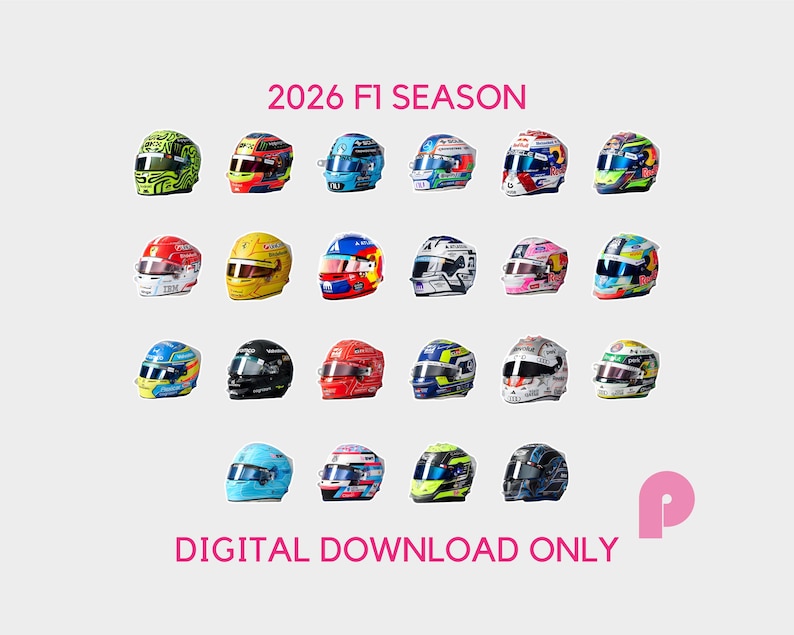 2026 F1 Drivers Helmet Bundle 2026 Season Formula 1 Digital Stickers 2026-f1-drivers-helmet-bundle-2026-season-formula-1-digital-stickers