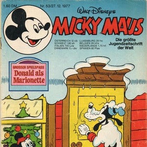 Vintage Mickey Mouse Donald Duck No. 53 / 27. 12 Comics from 1977 Walt Disney Magazine Animated Character Cartoon Comic Book