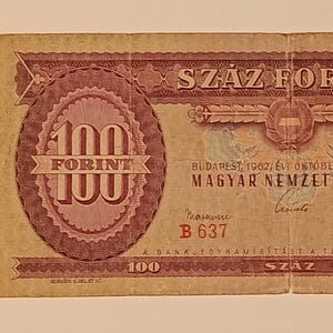 Vintage Hungarian banknote 100 Forint 1962 – Lajos Kossuth – historical collector's money – Magyar Nemzeti Bank