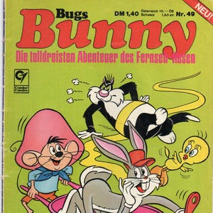 Bugs Bunny vintage Les plus grandes aventures du lapin de télévision DDR Comics Numéro 49 de la bande dessinée de 1976