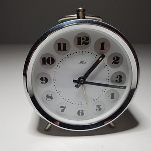 Vintage Old Czechoslovakia Alarm Clock Prim 70s Mechanical Table Clock Travel Alarm Clock