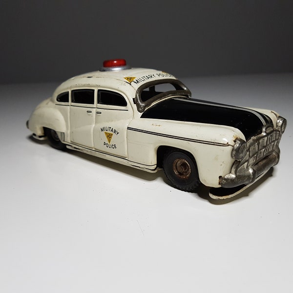 Altes Blechauto TIPPCO TCO-1011 Military Police Spielzeug Auto 1950er HP94 Vintage Police Polizei Wagen Fahrzeug