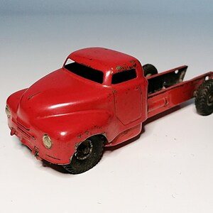 Vintage CKO Kellermann tin toy truck Hanomag No. 380 – Western Germany 1950s – flywheel drive tin toy car truck