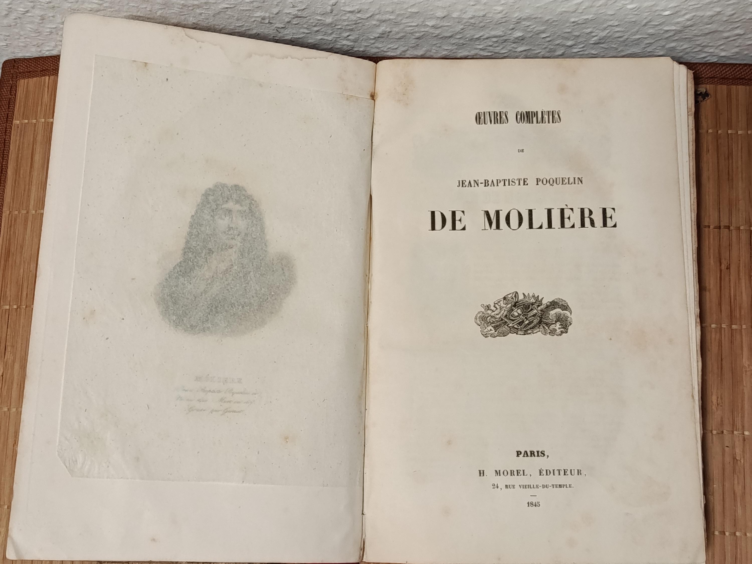 Antique Book 1845 – Molière “complete Works” (Œuvres Complètes